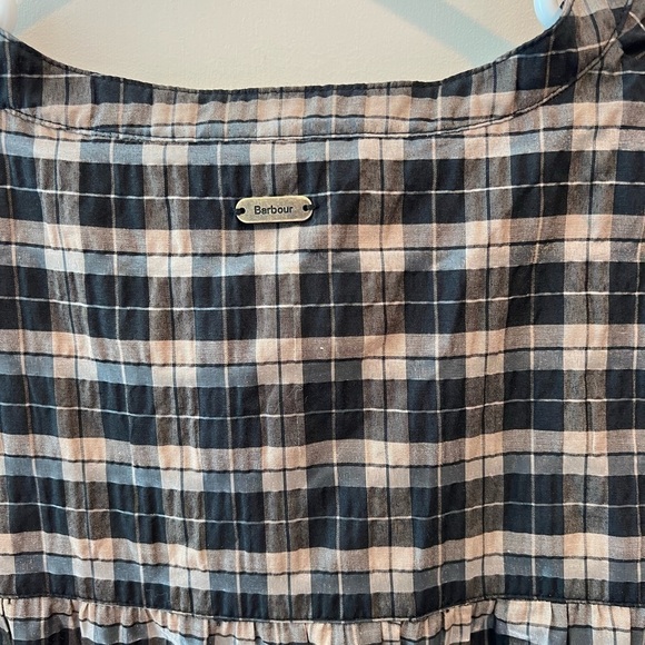 NWT BARBOUR Lorelie Seersucker Blouse in Praline Check Size 8 - Picture 5 of 14